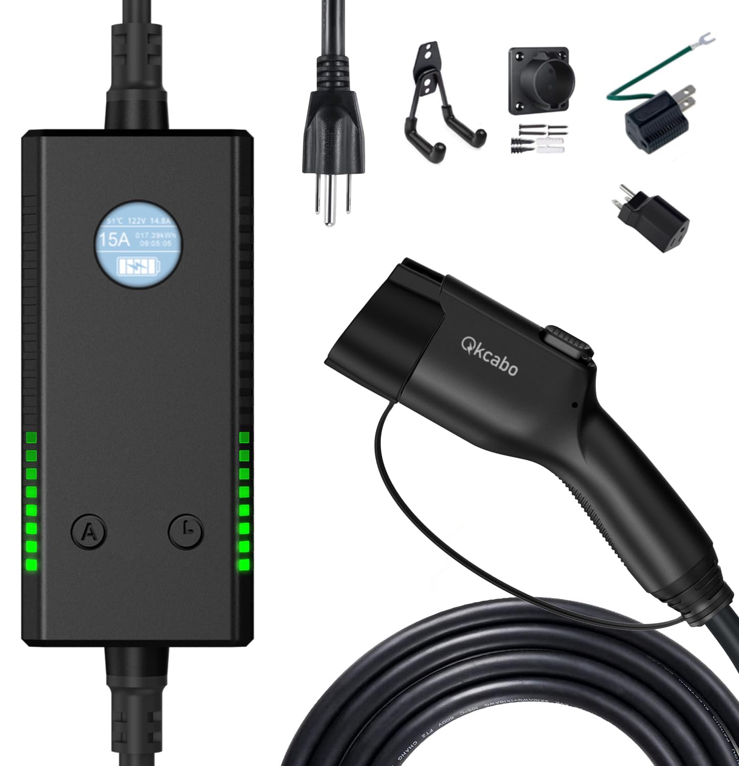 Amazon.co.jp: Qkcabo 100V-240V SAE J1772電気自動車 EV充電ケーブル