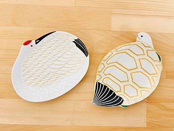 Amazon.co.jp: 有田焼 幸楽窯 錦金松葉形前菜皿 銘々皿 6点セット