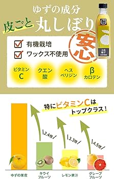 Amazon | [有機JAS認証農園] ゆず ストレート果汁 300ml 実生の柚子 無