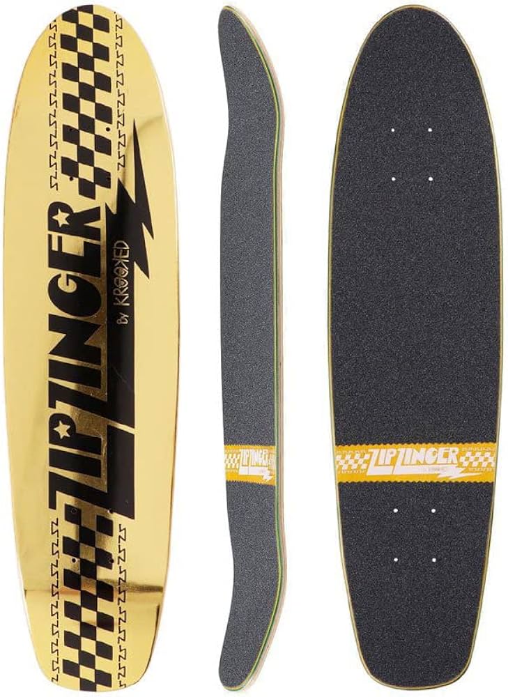 Amazon | クルックド KROOKED スケボー デッキ ZIP ZINGER STAIN