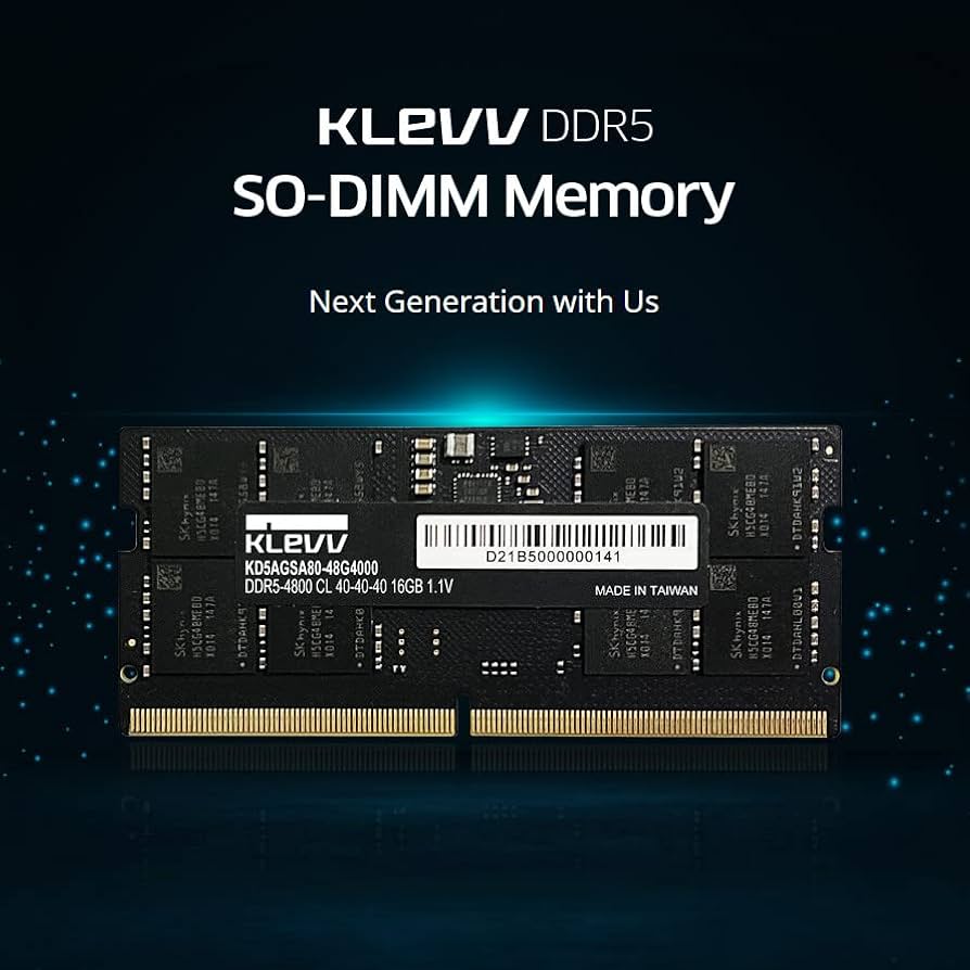 KLEVV DDR5 32GB (2x16GB) 5600MHz CL46 SODIMM SK Hynix A-Die Laptop