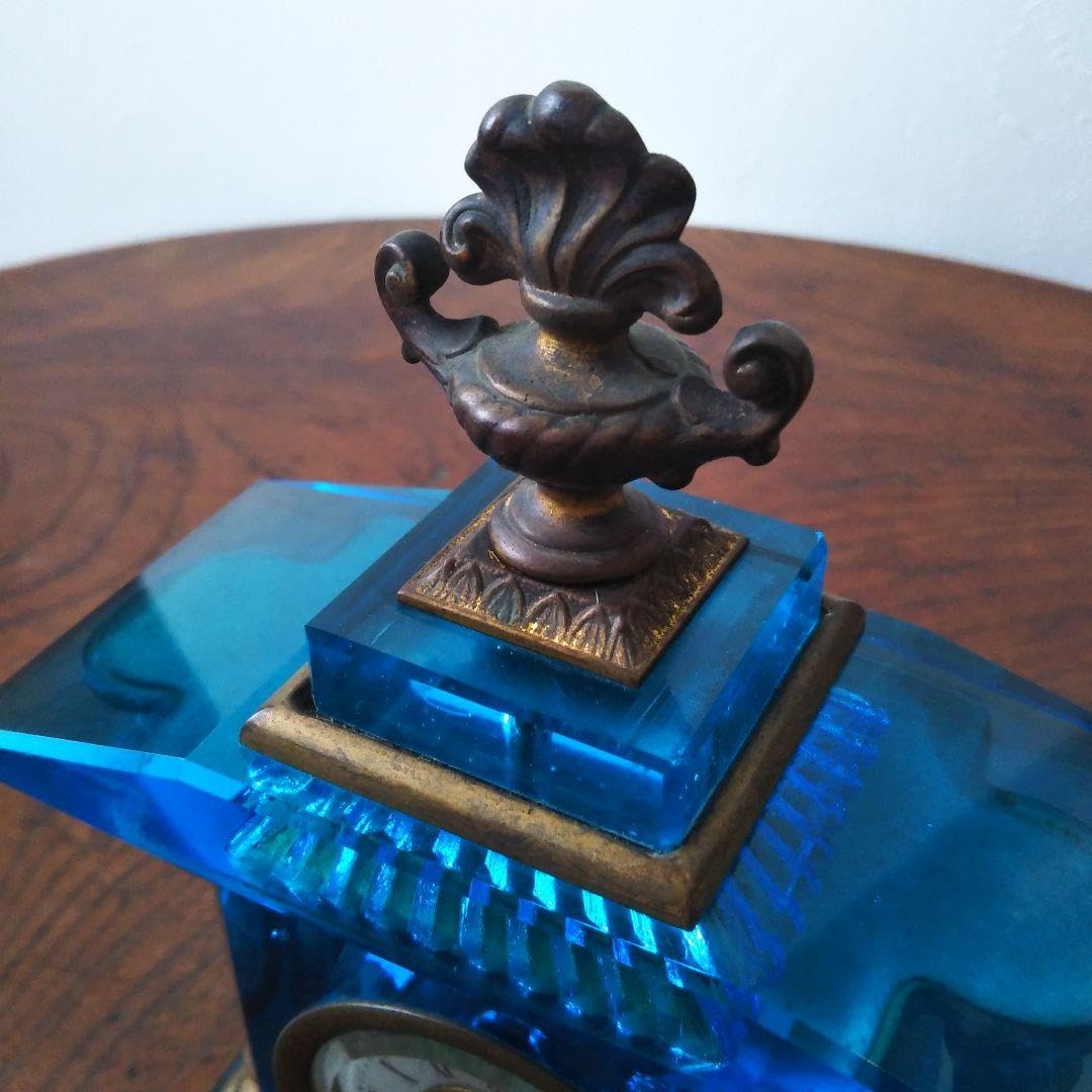 Amazon.co.jp: 精工舎 ウランガラス ブルー 宮形 置時計 時計 : ホーム