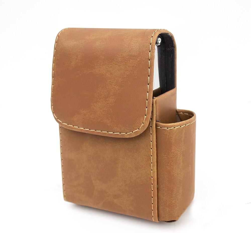 Amazon.com: Boshiho PU Leather Cigarette Case with Lighter Holder