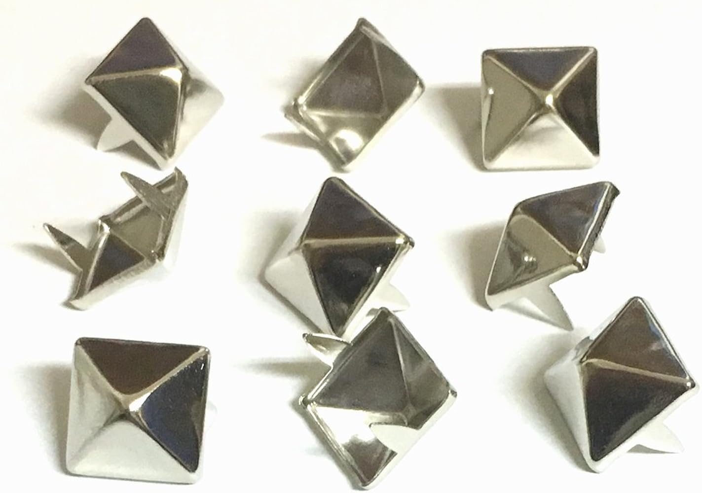 Amazon | ピラミッドスタッズ 鋲 角鋲 山高め 12mm シルバー 100個
