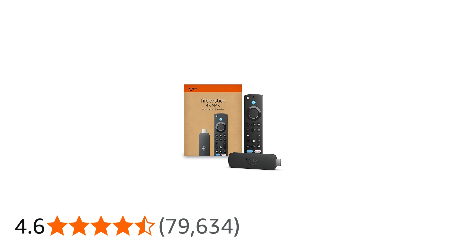 Amazon Fire TV Stick 4K Max, Streaming Device, Supports Wi-Fi 6E