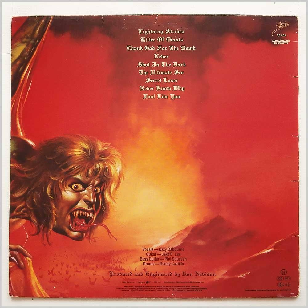 Amazon.com: OZZY OSBOURNE The Ultimate Sin vinyl LP: CDs & Vinyl