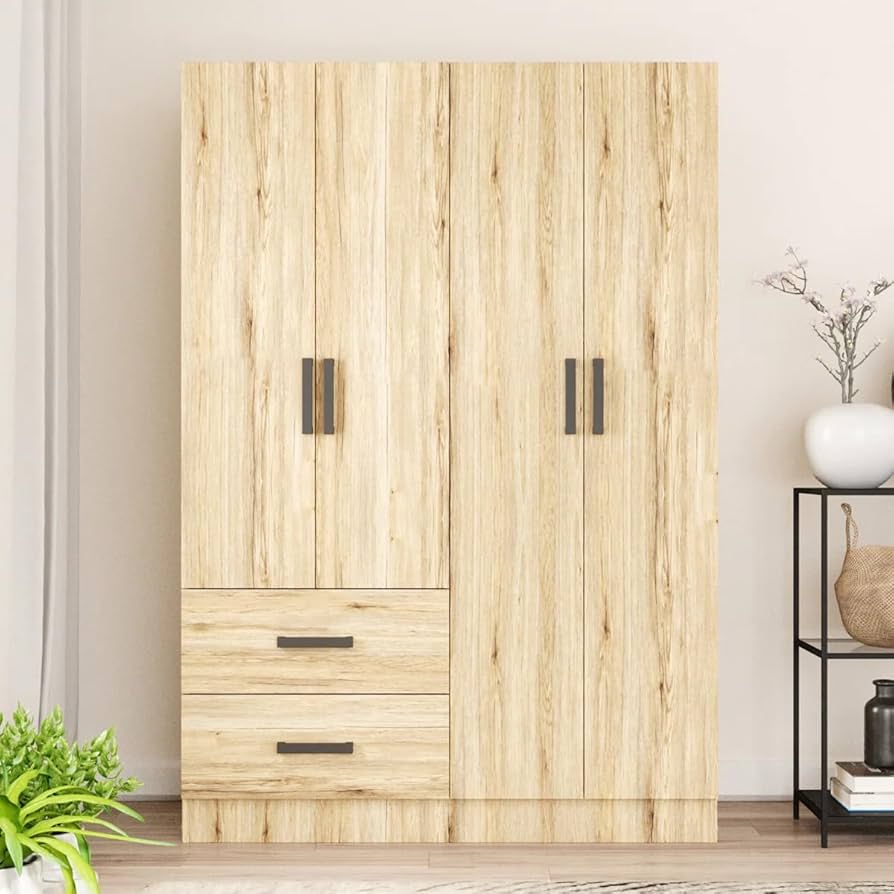 Amazon.com: 4 Doors Wardrobe 2 Drawers with Shelves 48 inch Wide