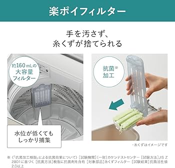 Amazon.co.jp: パナソニック 全自動洗濯機 5kg NA-F5B1-LH ライト