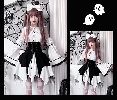 Amazon.co.jp: [RAFERIAMYC] ロリータ 暗い ゴスロリ 衣装 原宿Y2K