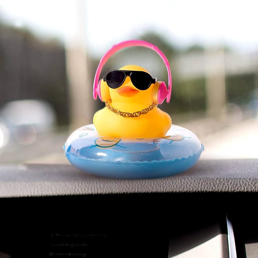 Amazon.co.jp: ラバーダック サングラス,ゴム製のアヒルの車の装飾品