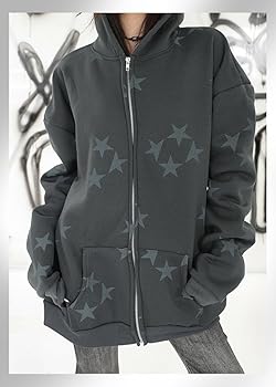 Sumleno Fairy Grunge Clothes Alt Emo Clothing Y2k Zip Up Hoodie