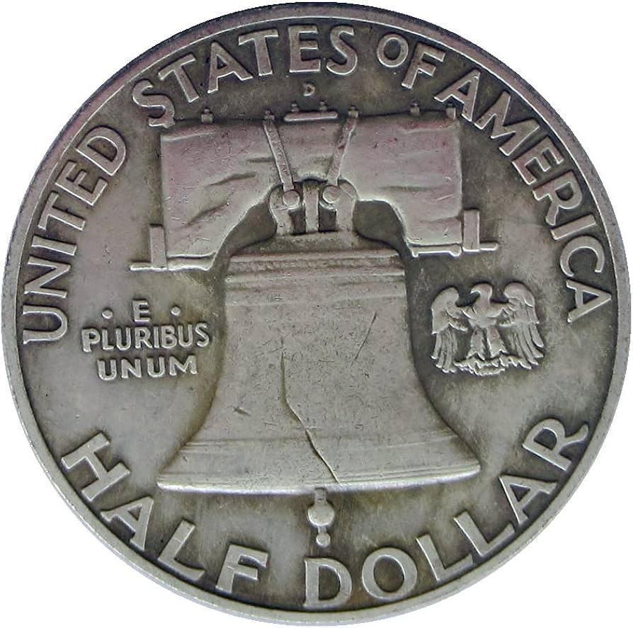 Amazon.co.jp: 米国ハーフ ダラー フランクリン 1950 銀メッキ