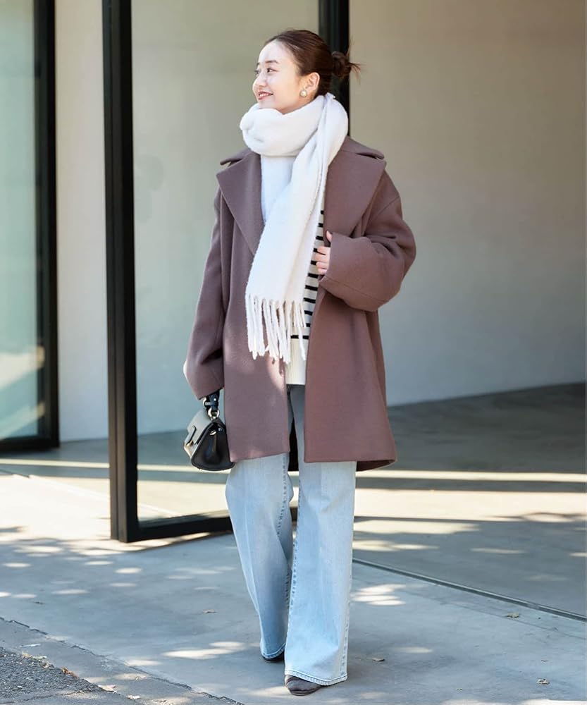 Amazon | [IÉNA] [イエナ]super140 ウールコクーンショートコート 36