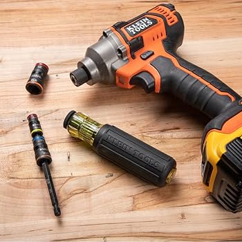 Klein Tools 32910 Impact Driver, 7-in-1 SAE Impact Socket Set with