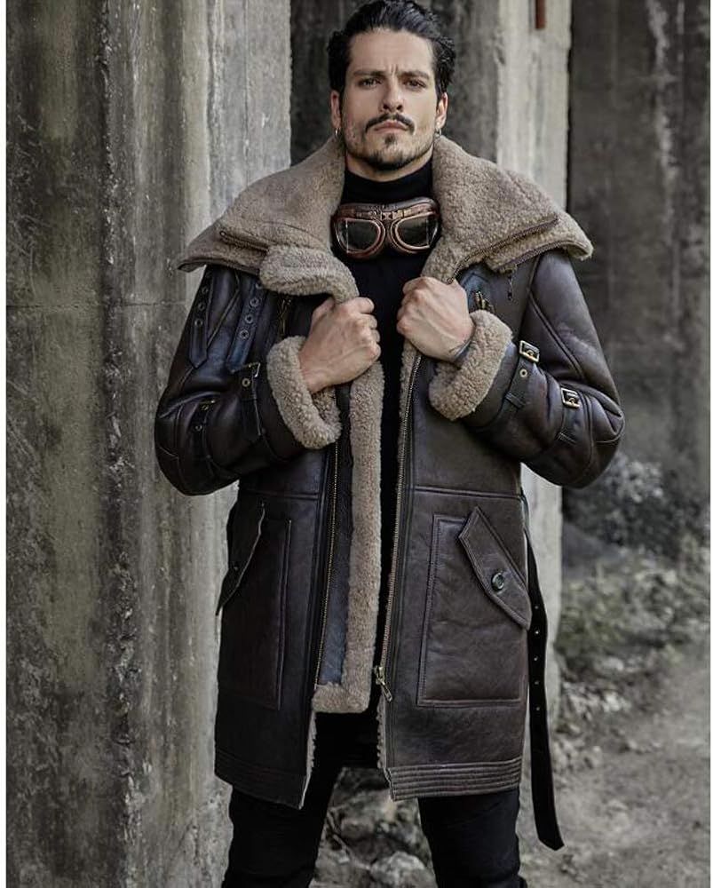 Amazon | [Denny&Dora] ロング コート ムートン メンズ フライト