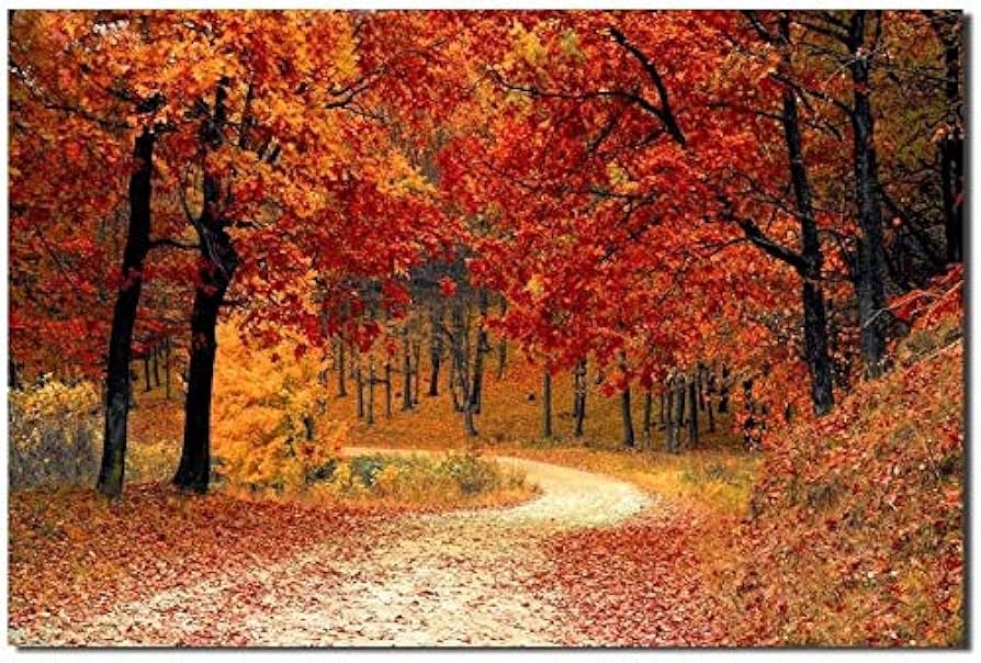 Amazon.co.jp: 自然風景 秋 紅葉 ポスター 壁掛け絵画 現代 装飾画