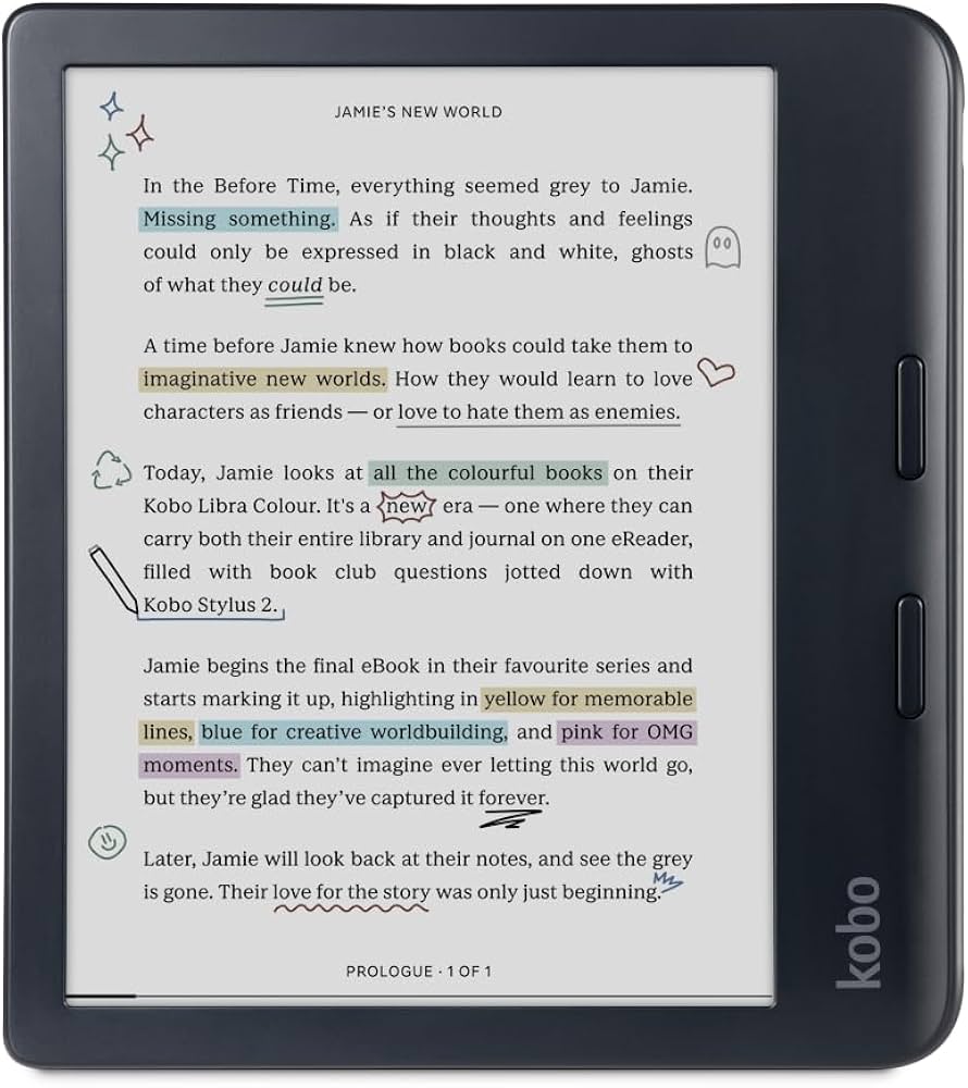 Amazon.com: Kobo Libra Colour Black eReader with Case Bundle