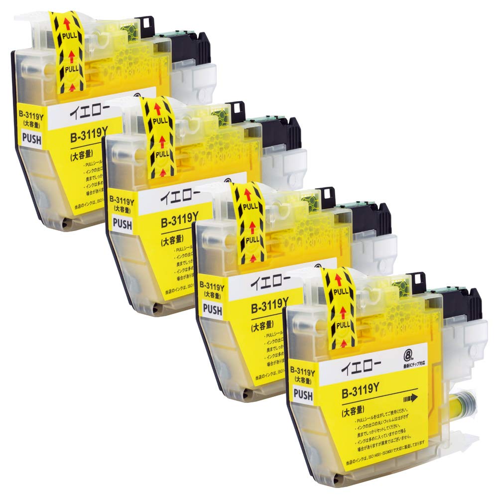 Amazon.co.jp: brother ブラザー LC3119(PGY/イエロー)【4本セット(大