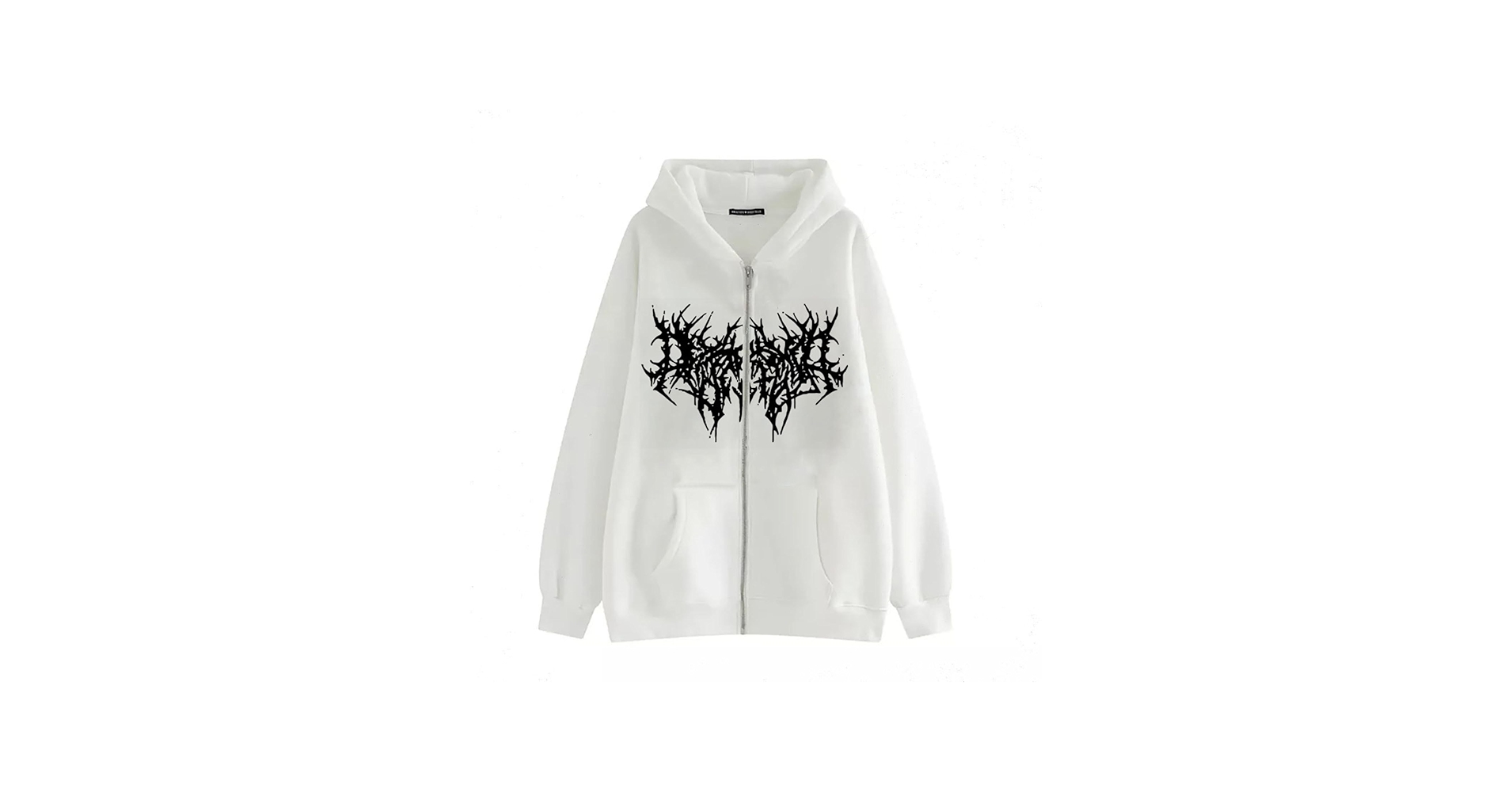 Aobiono Women Men Y2K Zip Up Hoodie Oversized Gothic Emo Grunge