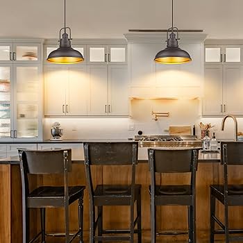 zeyu Farmhouse Pendant Light, 1-Light Industrial Hanging Light