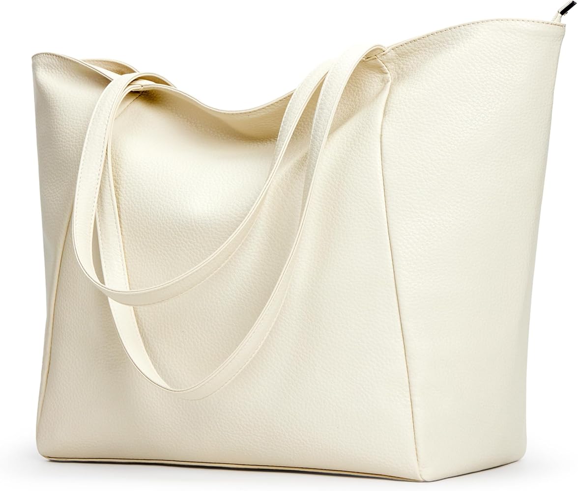 Amazon.com: KALIDI Large Tote Bag Vegan Leather Casual Zipper Work