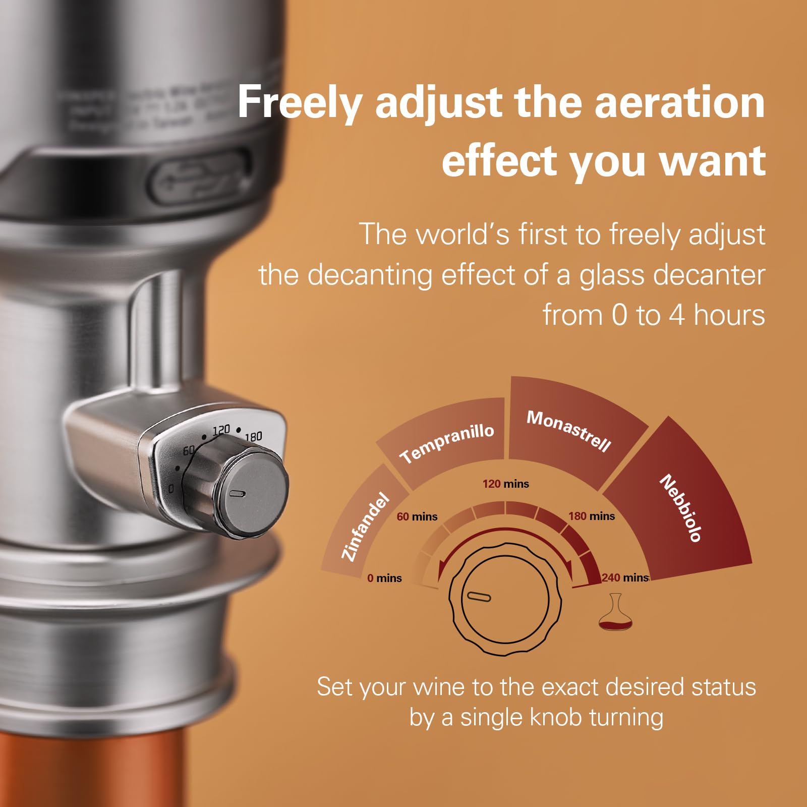 Amazon | エキスパート調節可能な電動ワインエアレーター – 瞬時に240
