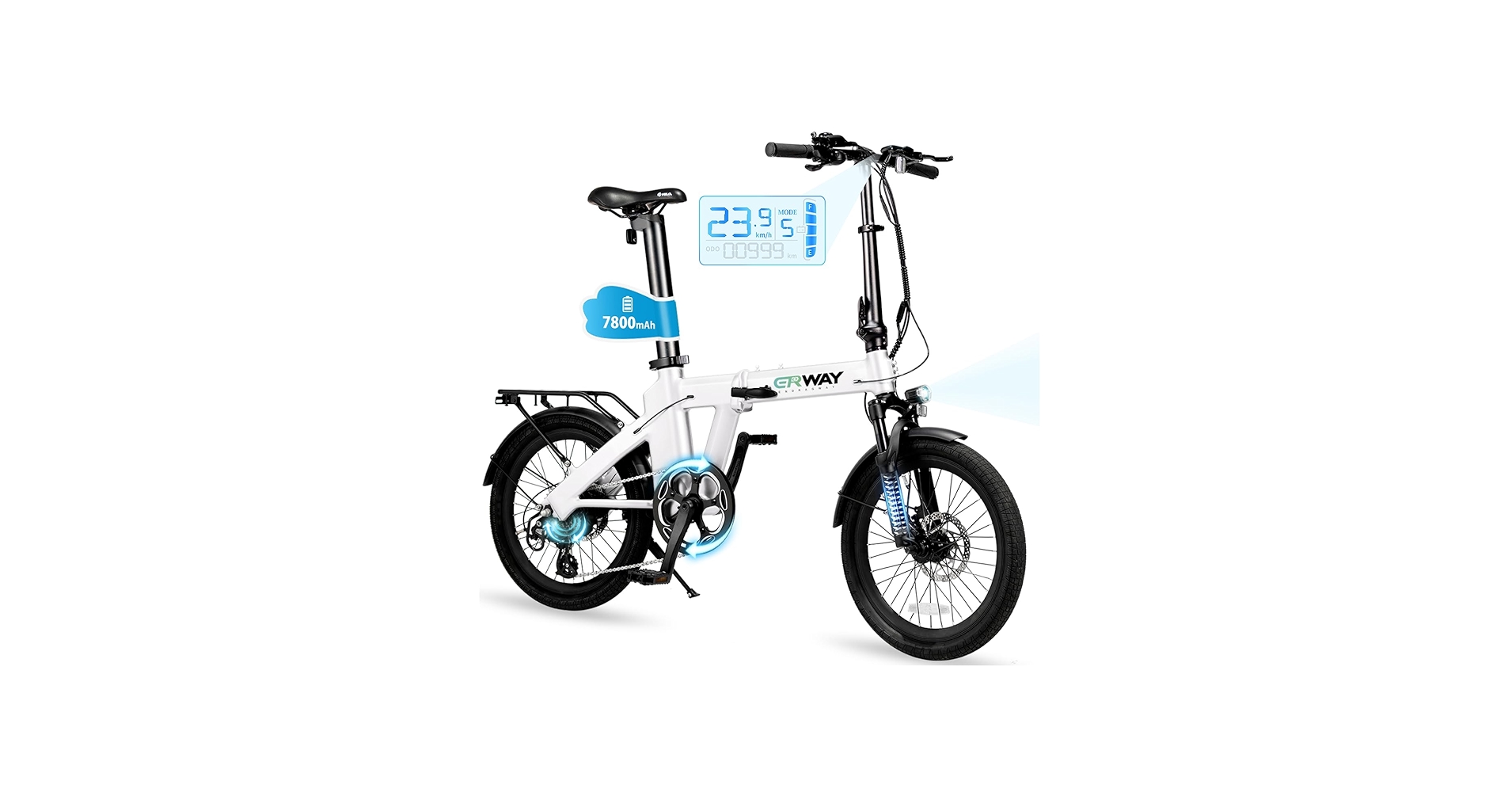 Amazon | ERWAY 電動自転車 電動アシスト自転車 折りたたみ 20インチ