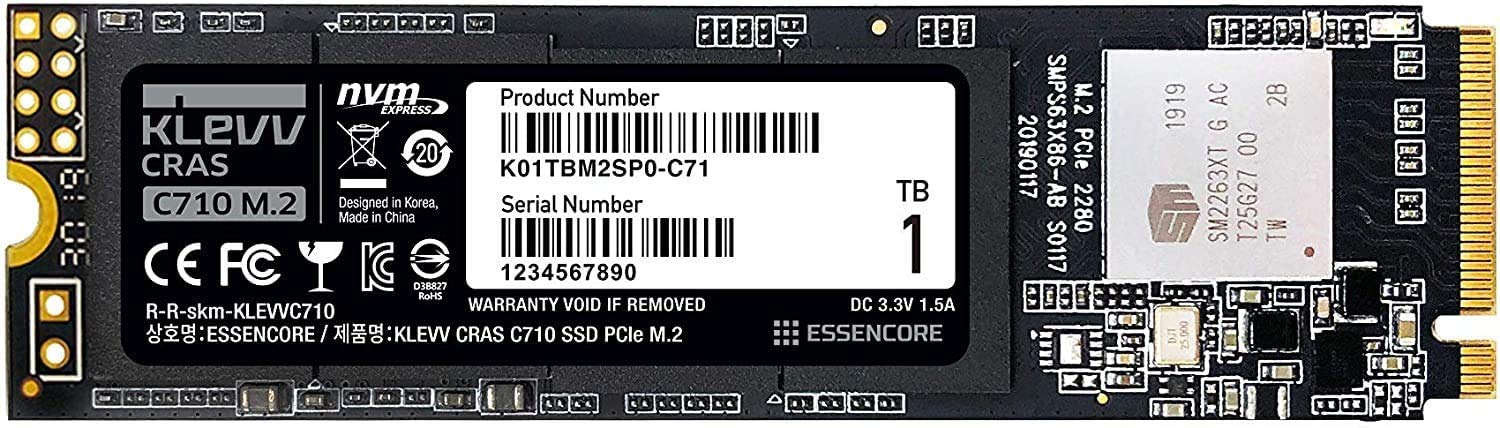 Amazon | ESSENCORE KLEVV SSD 1TB CRAS C710 M.2 Type2280 PCIe3×4