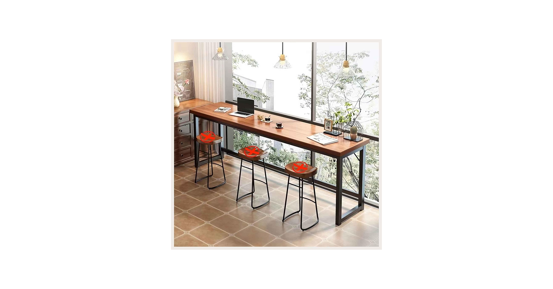 Amazon｜Stujhkl カウンターテーブル ハイテーブル 高さ120cm お洒落