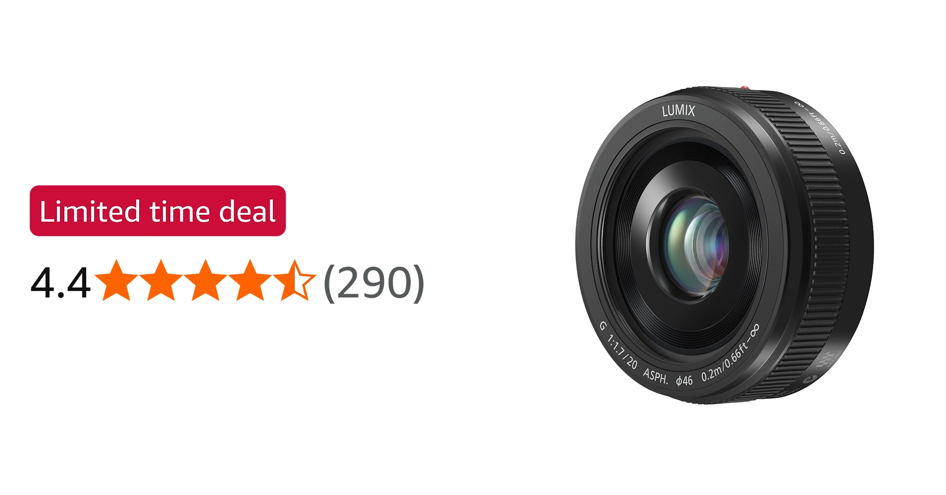 PANASONIC LUMIX G II LENS, 20MM, F1.7 ASPH., MIRRORLESS MICRO FOUR