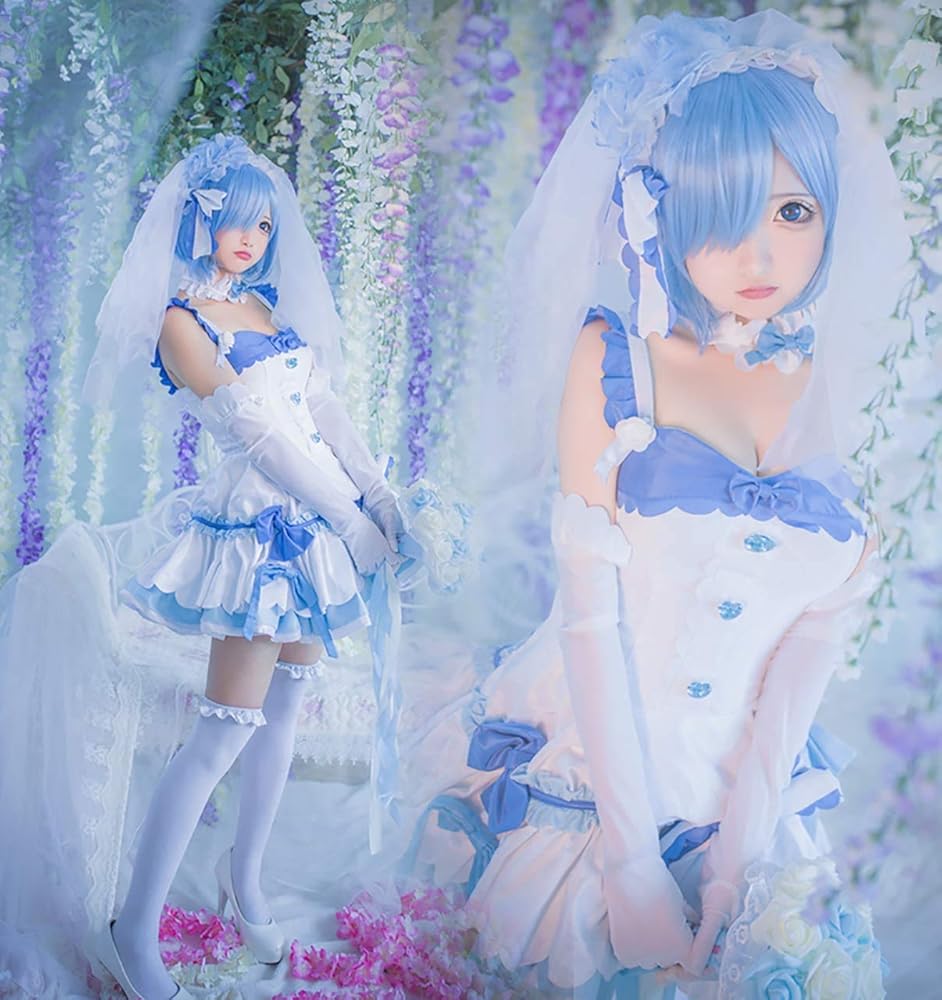 Amazon.co.jp: [XIN XIN] ウィッグ付き リゼロ レム ラム コスプレ