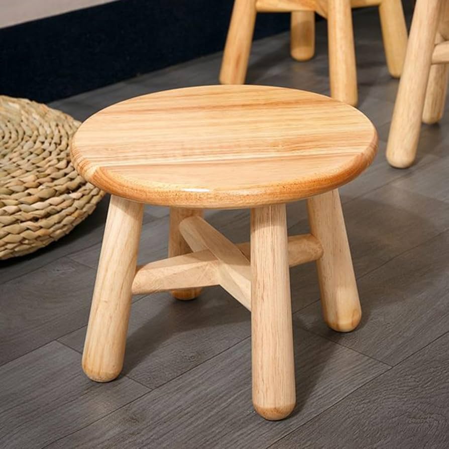 Amazon.co.jp: THLD スツール ミニ 木製 天然木 丸椅子 木目 ラウンド
