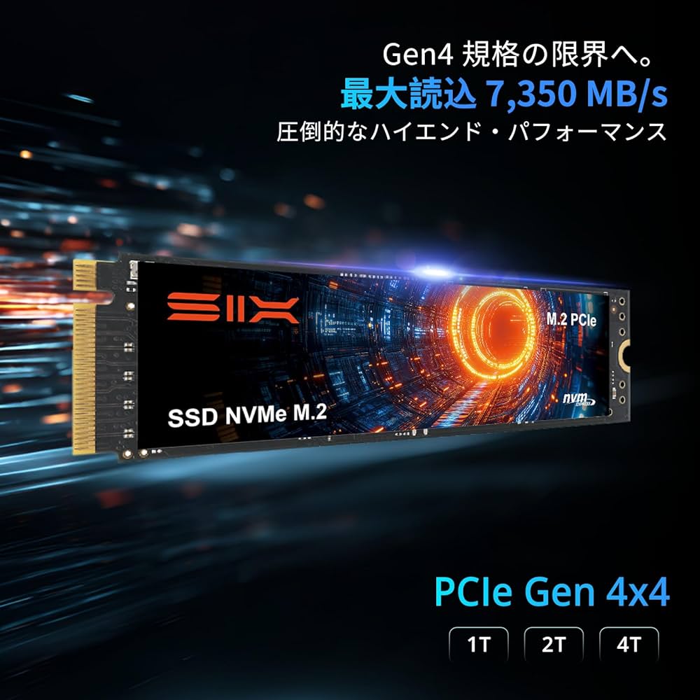 Amazon | SIX NVMe M.2 SSD 1TB PCIe Gen4x4，PS5メモリー拡張対応