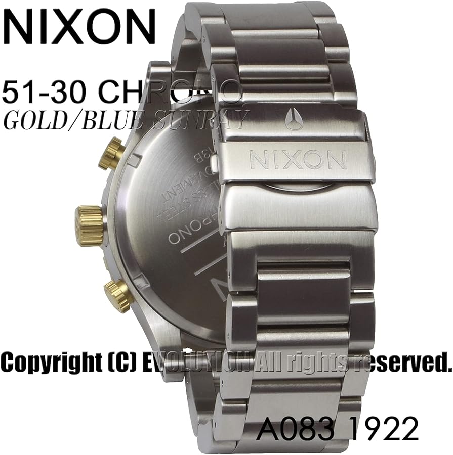 Amazon.co.jp: [ニクソン] NIXON 腕時計 51-30 CHRONO: GOLD/BLUE