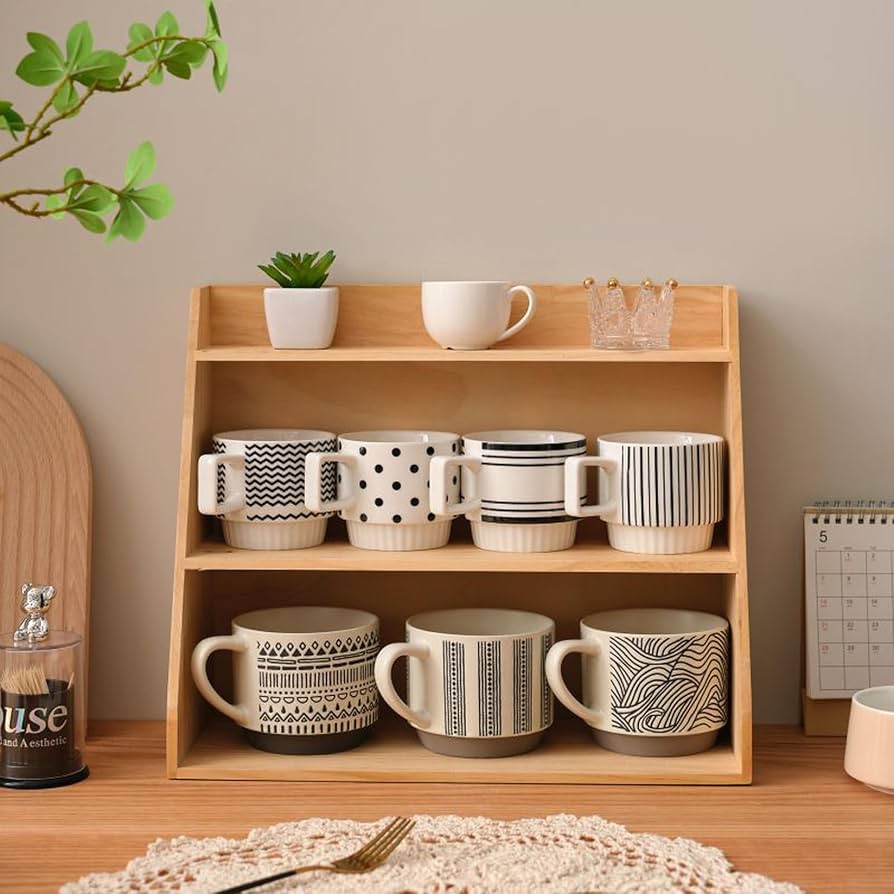 Amazon｜MJKQ9 収納ボックス ミニ食器棚 木製 ミニ食器棚 卓上食器棚