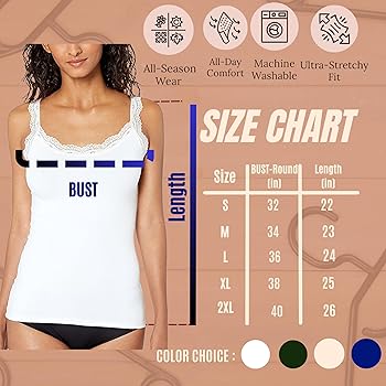 Women's Sexy Ultra Soft Camisole with Lace Trim Cotton Blend Basic
