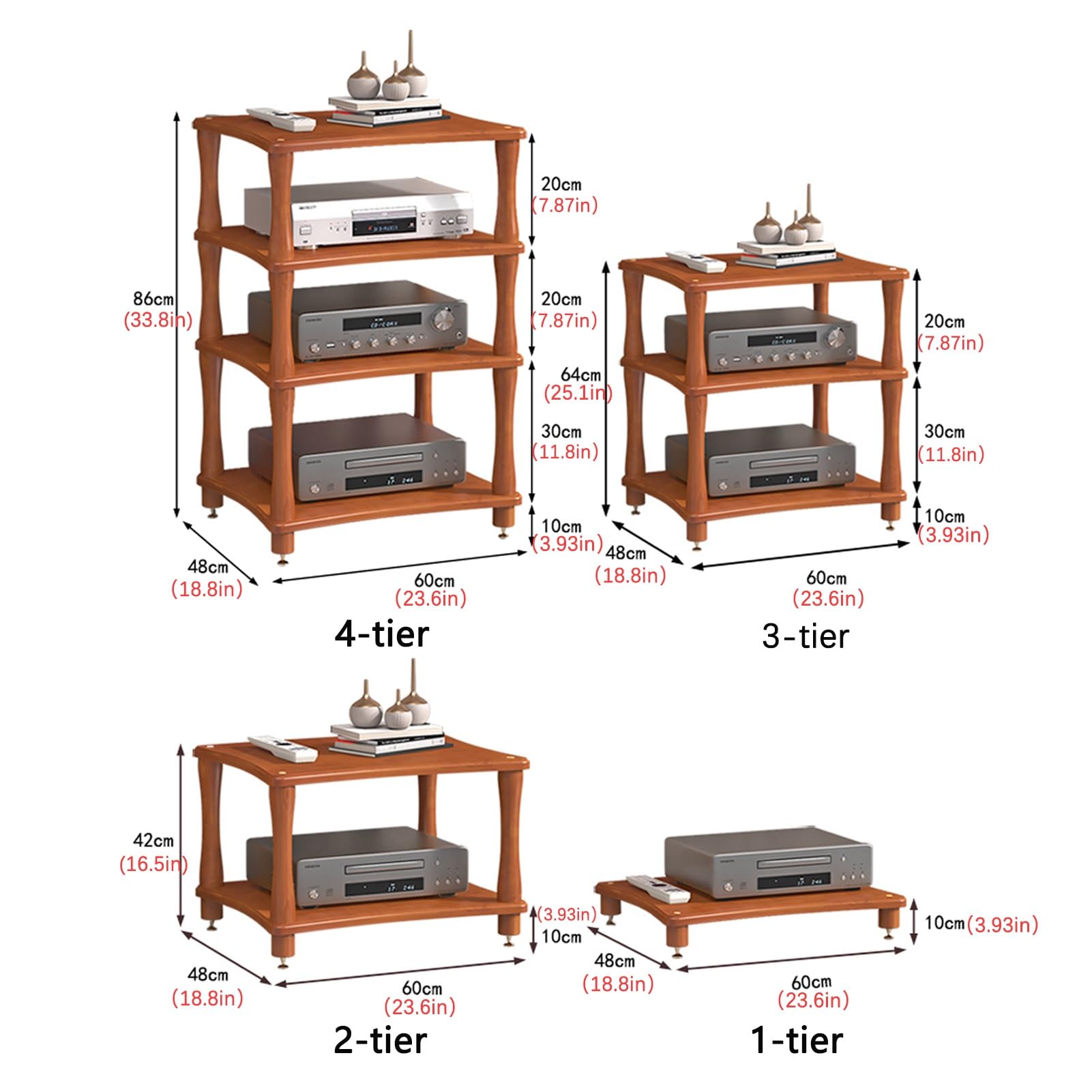 Amazon | GUAWJRZDP マルチティア ヴィンテージ オーディオラック