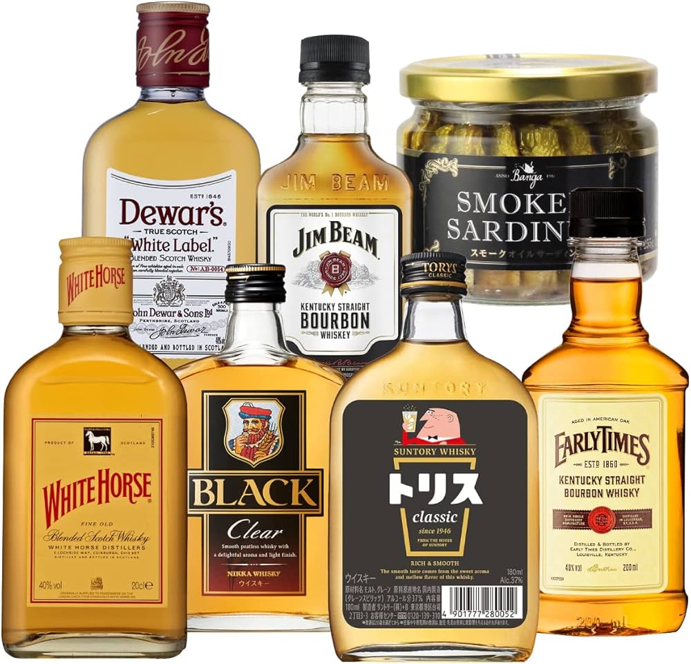 Amazon.co.jp: ウイスキー ミニボトル 6本 飲み比べセット 180ml