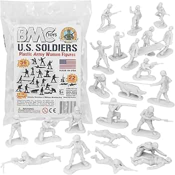 Amazon.com: BMC Plastic Army Women - White 36pc Female Soldier