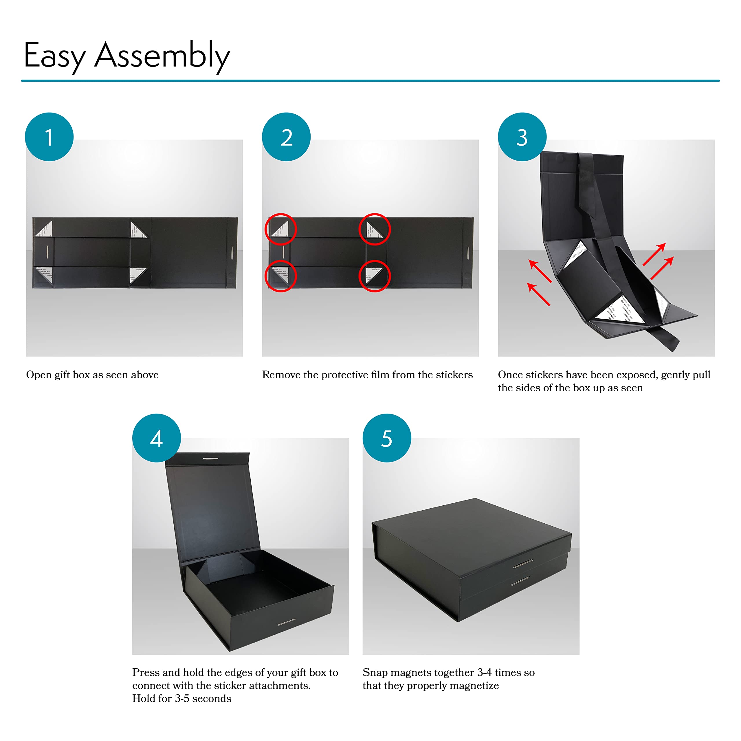 Amazon.com: PACK2PACK Luxury Foldable Gift Box with Fixed Ribbon