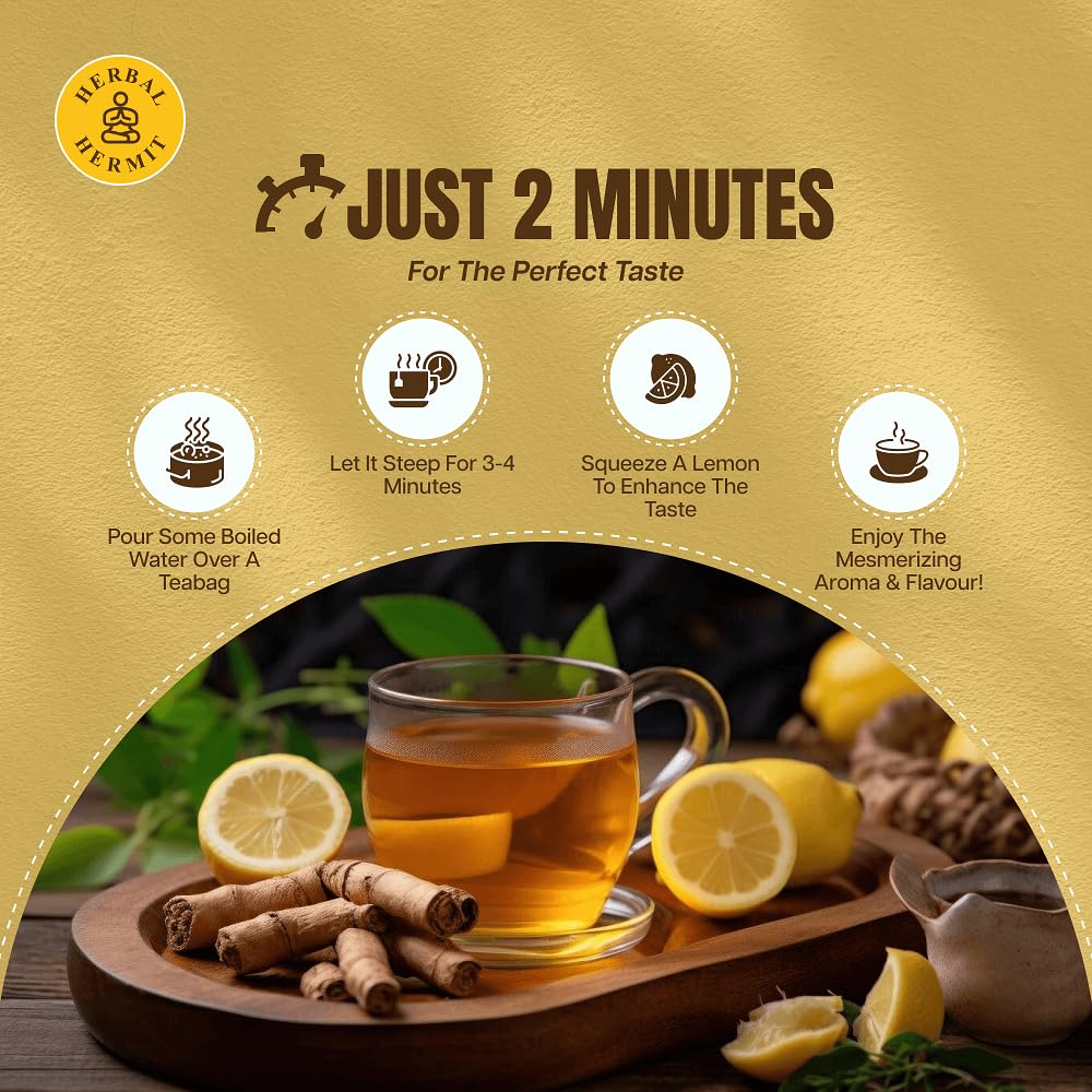 Amazon.com : Lemon Ginger Tea Bags (50 Nos) with Natural Ginger