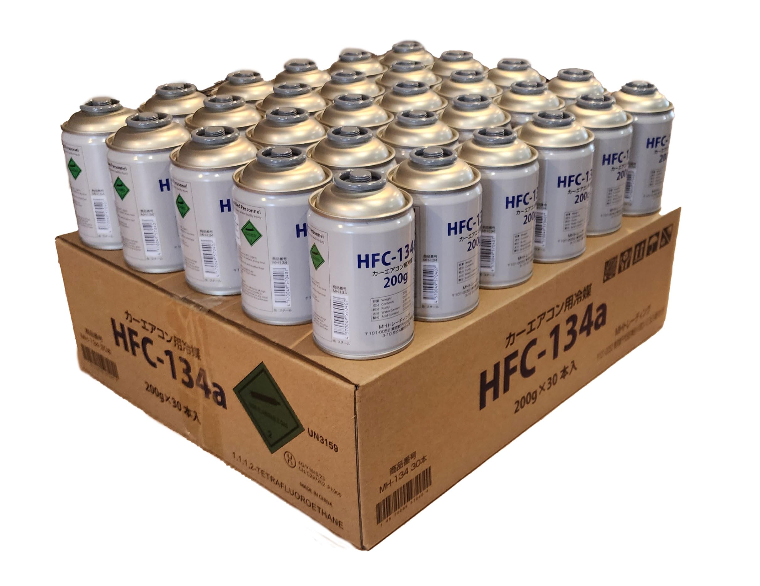 Amazon | HFC-134a 30本 1ケース HFC134a 30缶 1箱 エアコンガス