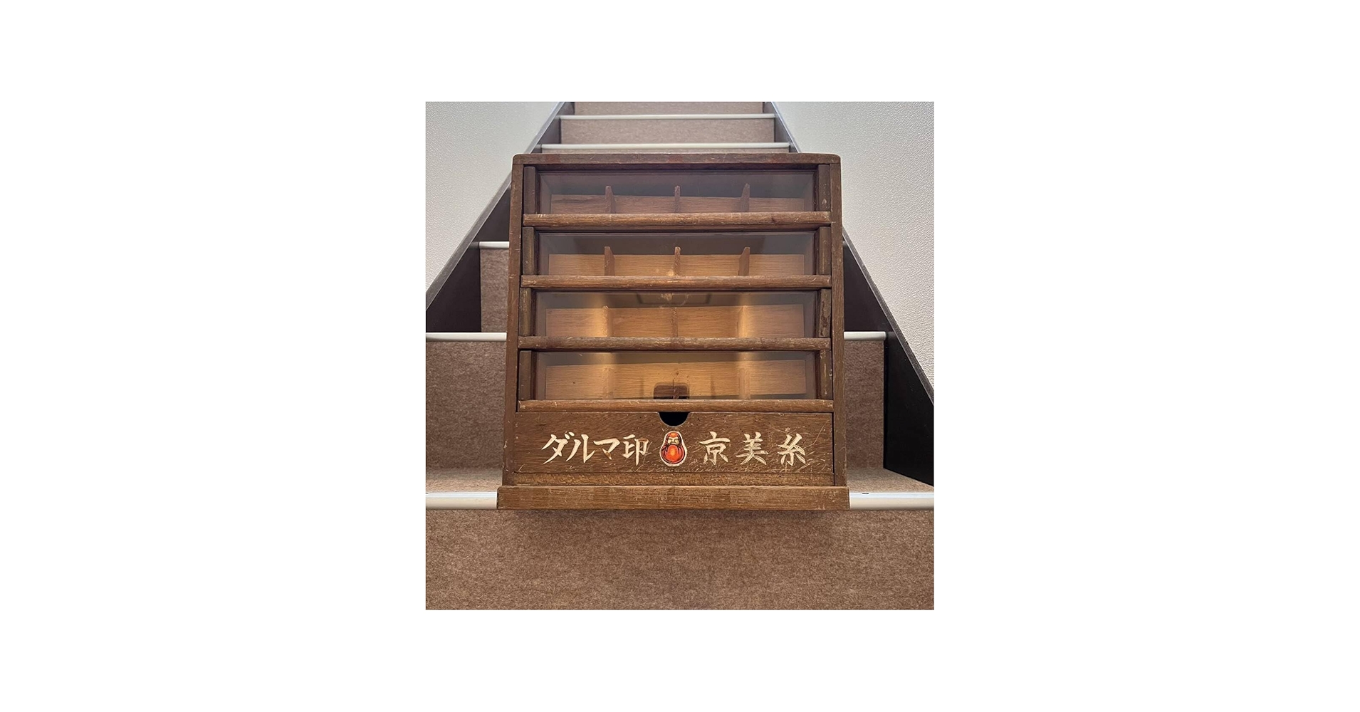 Amazon.co.jp: 糸ケース ダルマ印 京美糸 レトロ アンティーク 飾り棚