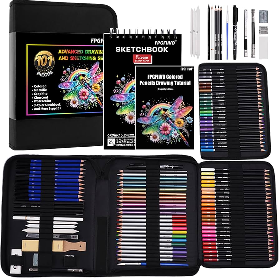 Amazon.com: FPGFIIVO 101 Pcs Sketch Art Set, Art Supplies with 3
