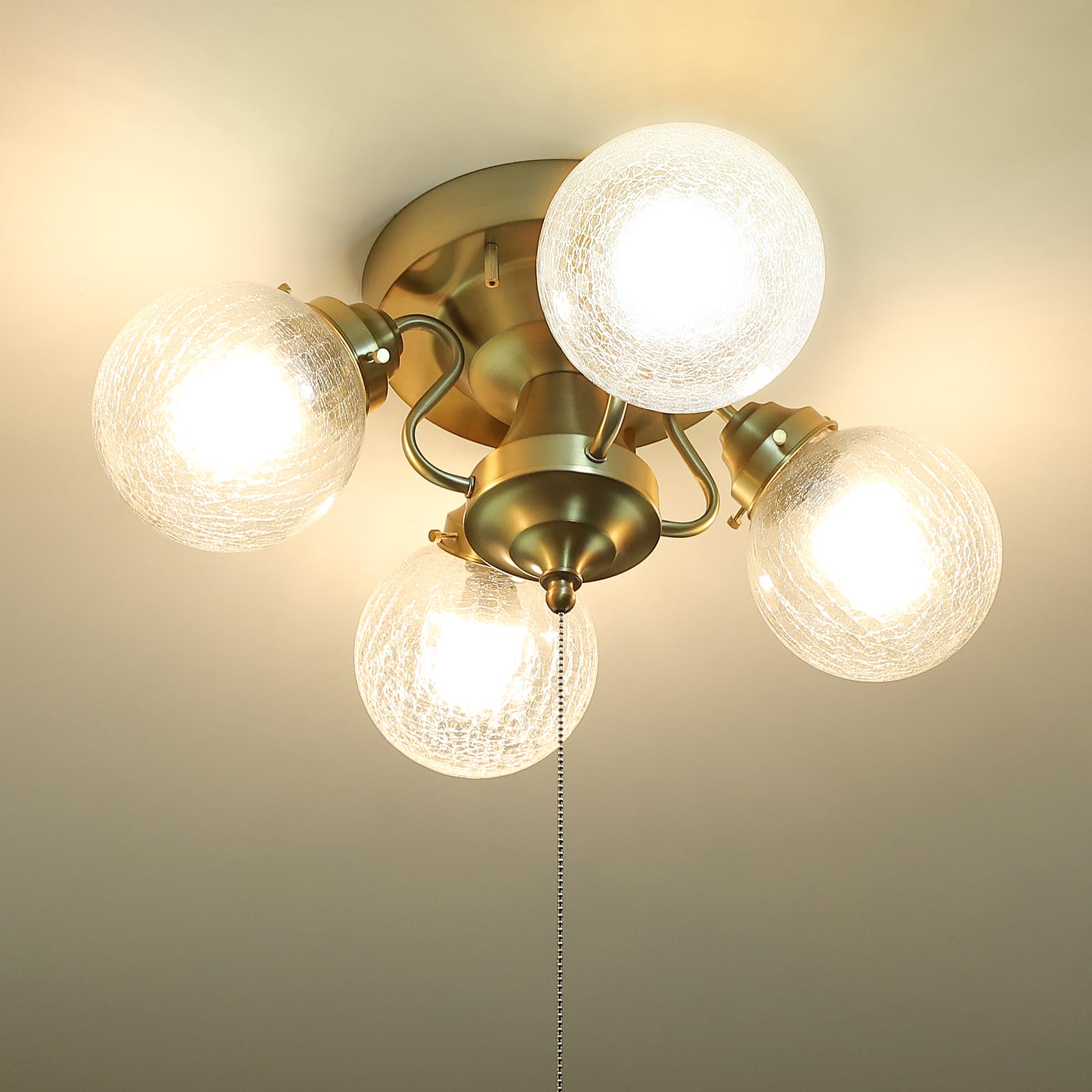 Amazon.co.jp : シャンデリア 4灯 LEDシーリングライト ガラス