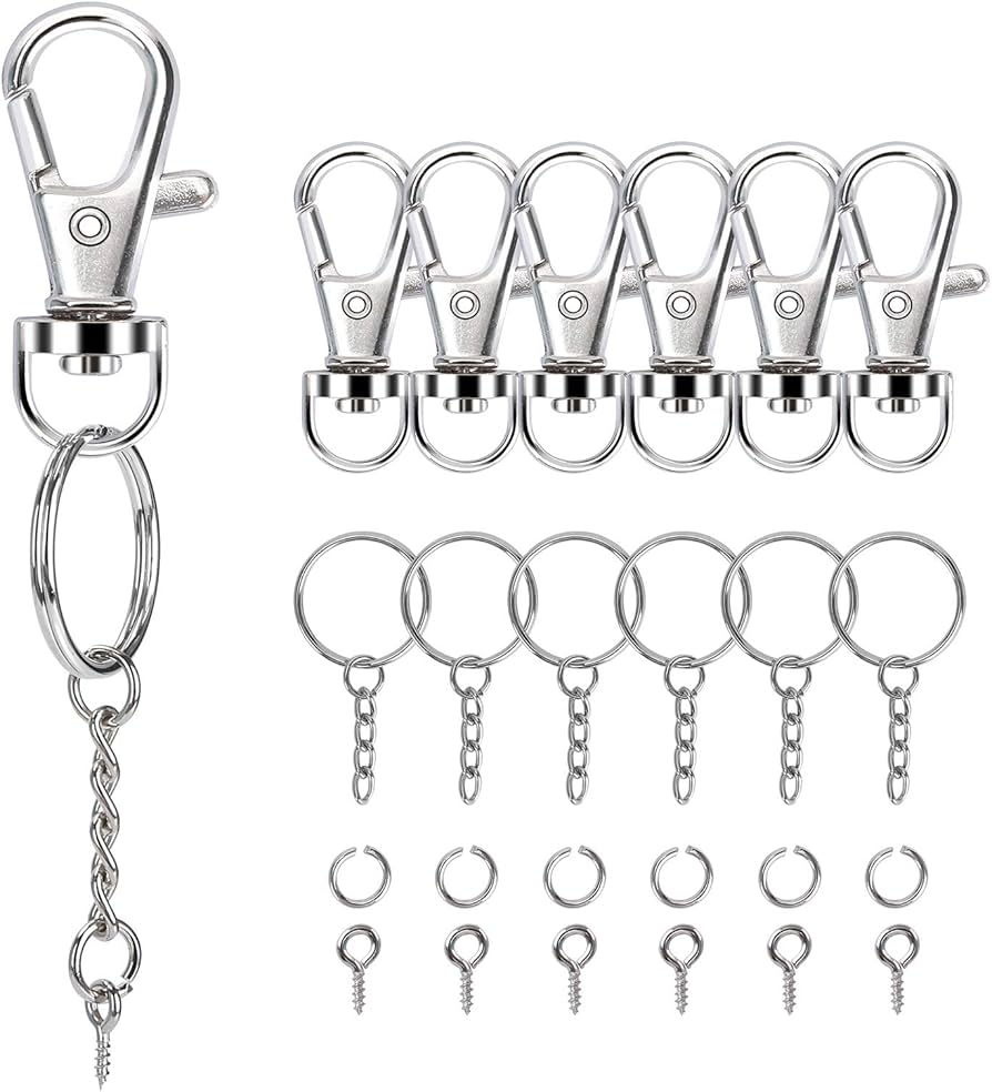 160PCS Swivel Snap Hook with Key Chain Rings Set- 40PCS Swivel