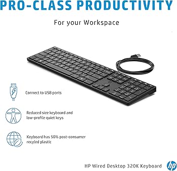 Amazon | HP 有線 USB 薄型 320K 日本語配列 JPキーボード | HP