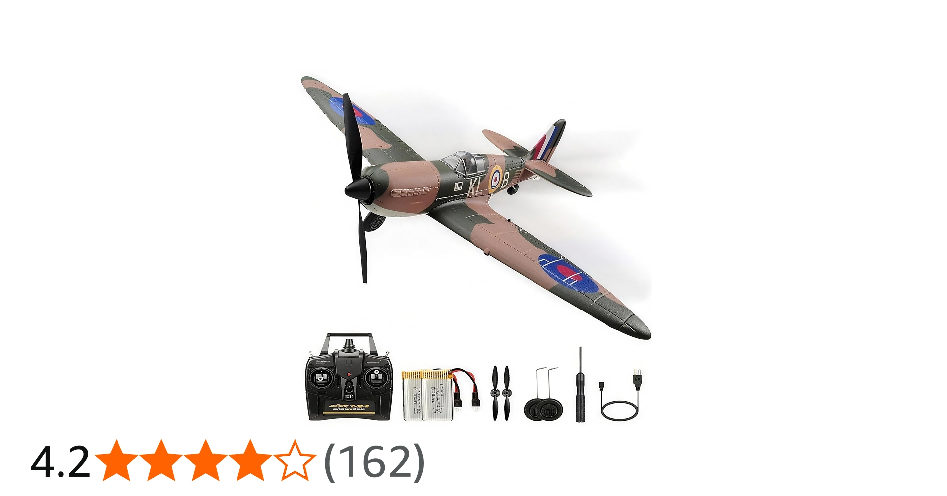 RC Plane Spitfire Fighter 2.4Ghz 4CH Remote Control Aircraft Ready