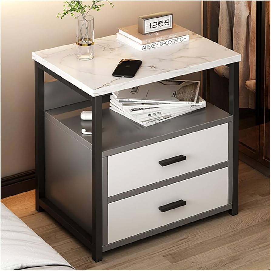 Amazon｜ベッドサイドテーブル 幅40×奥行き34×高さ50cm 収納棚 サイド