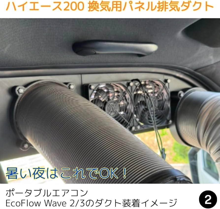 Amazon.co.jp: ハイエース200 換気用パネル排気ダクト冬車中泊石油